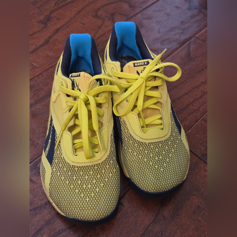 Reebok Nano X Bright Yellow and Navy Sneakers For Crossfit